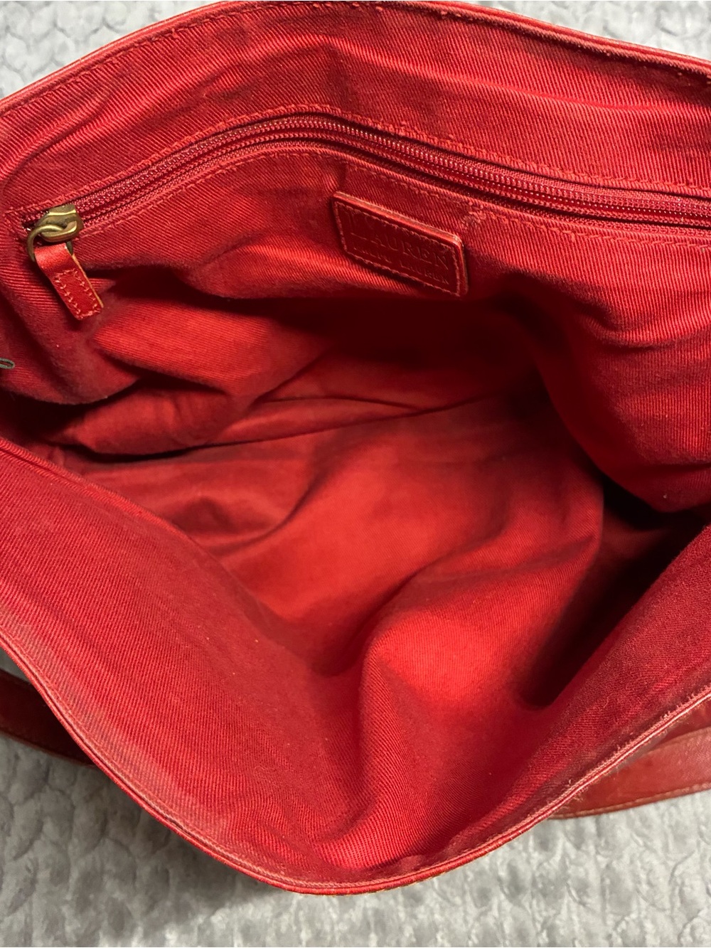 Ralph Lauren Red Leather Flap Shoulder Bag - Picture 7 of 9